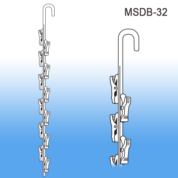 8 Pack Over the Door 12 Hook Clip Strip 32" Long Metal Display Shelf Hanger 