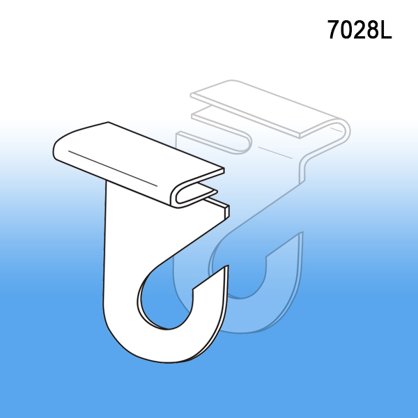 Ceiling J Hook, Clear, Hinged for Drop Ceiling Rails, CH-7025
