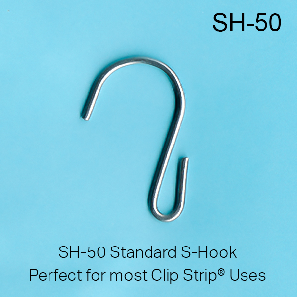 S-Hooks, Open Style,  Hanging a Clip Strip ® Merchandiser
