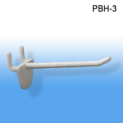 3 Peg Board and Slatwall Hooks - Plastic, PBH-3