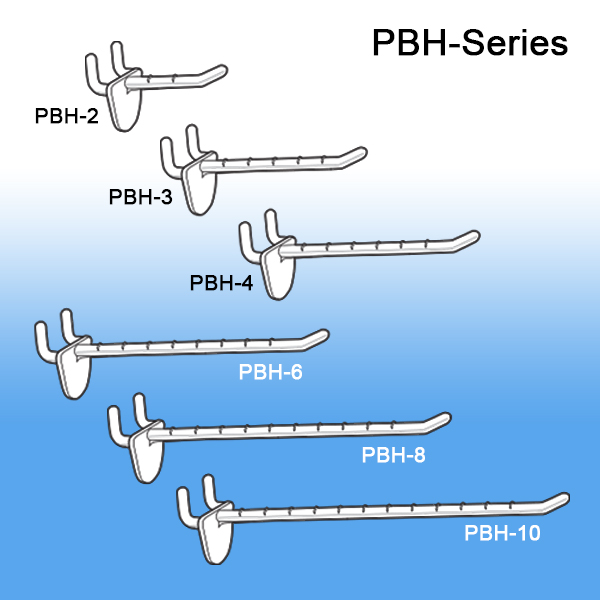 Peg Board and Slatwall Hooks - Plastic, 10 long, Retail Product  Merchandising