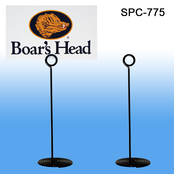 Spiral Base Card Sign Holder, Black, 5 Tall, SPC-575