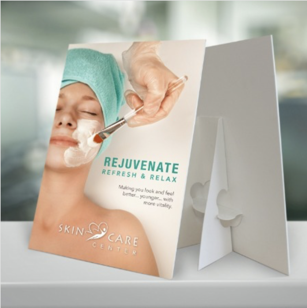 Self Stick Cardboard Easels 7" Double Wing Paperboard Slant Back