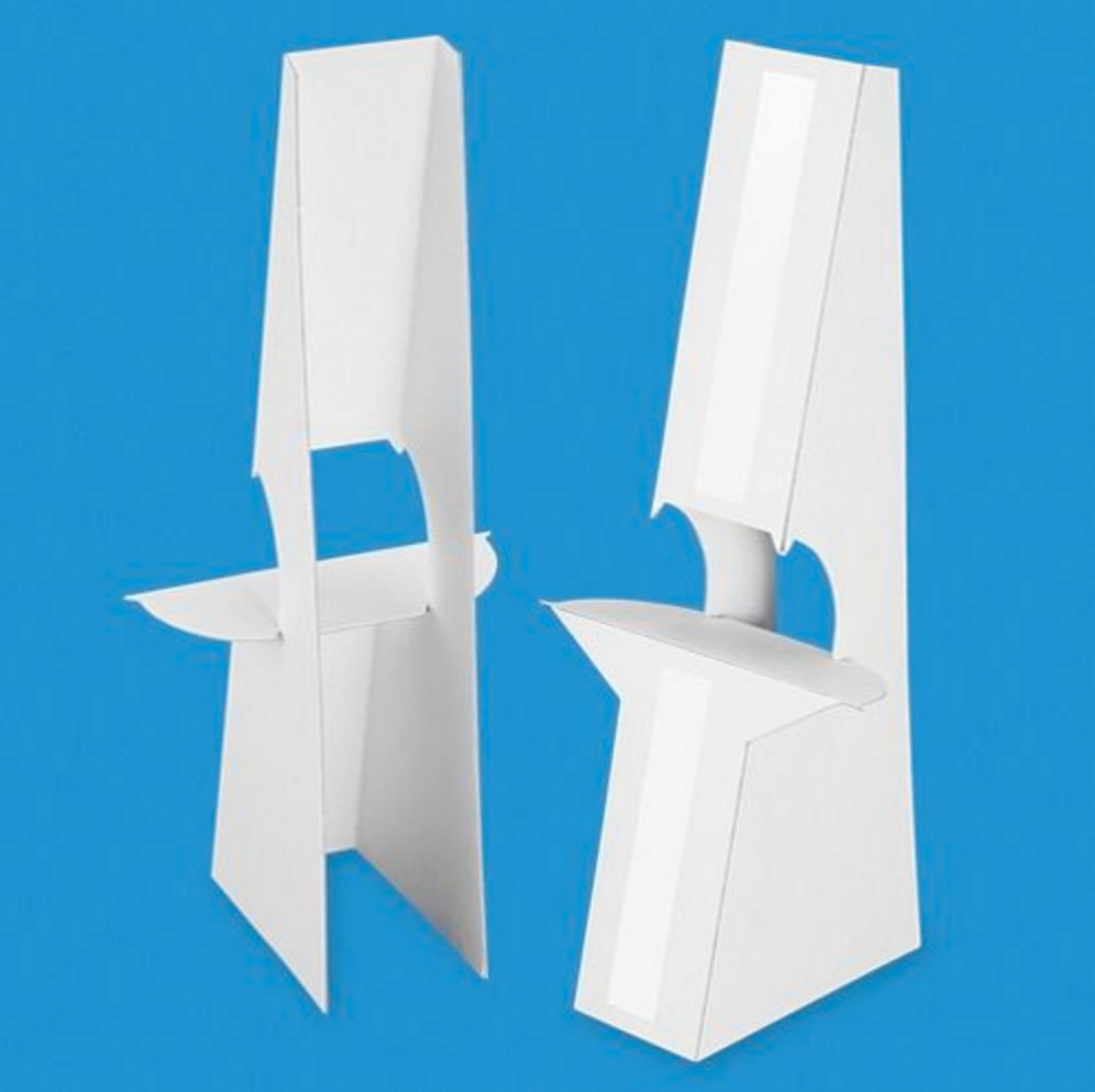Self Stick Cardboard Easels 12" Double Wing Paperboard Slant Back