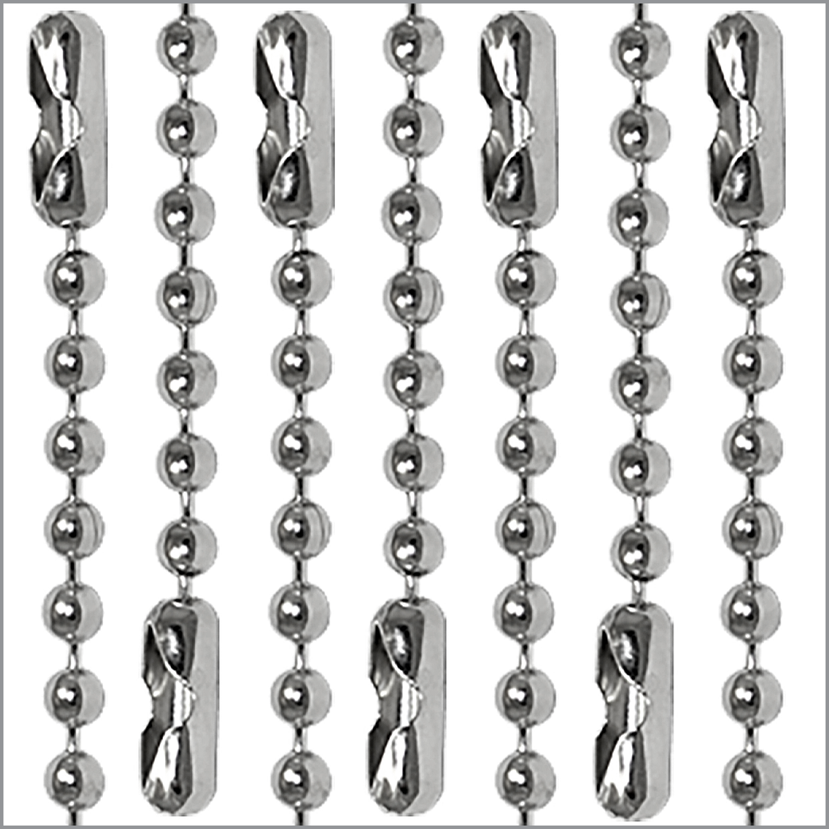#3 Nickel Plated Steel Ball Chains with Connector - 12 Inch Length