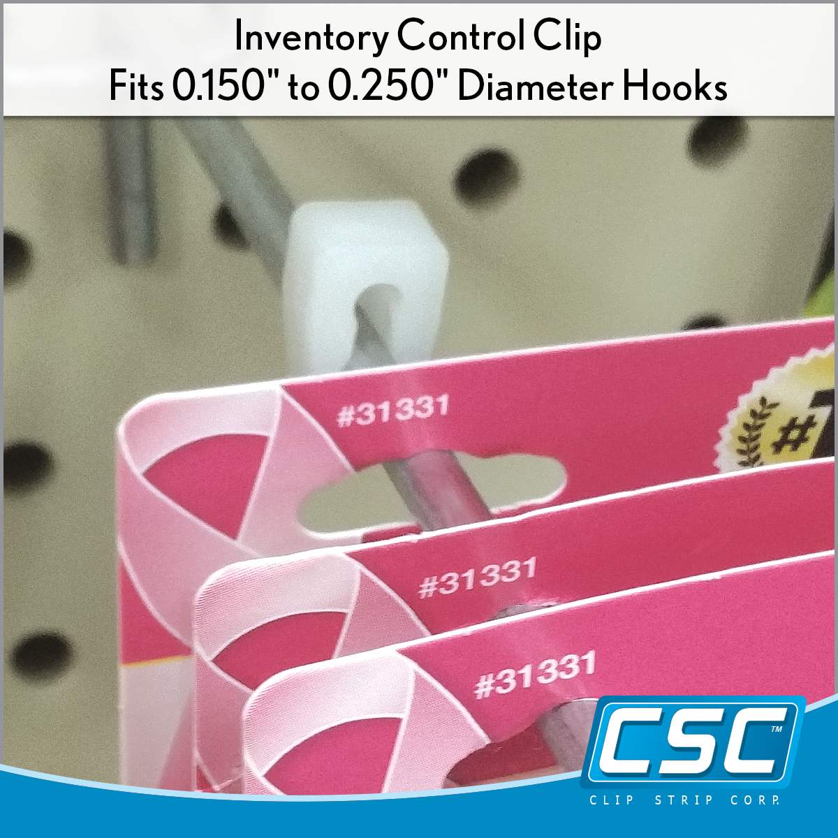 Black Peg Hook Stoppers, Squeeze & Pinch Inventory Control Clips