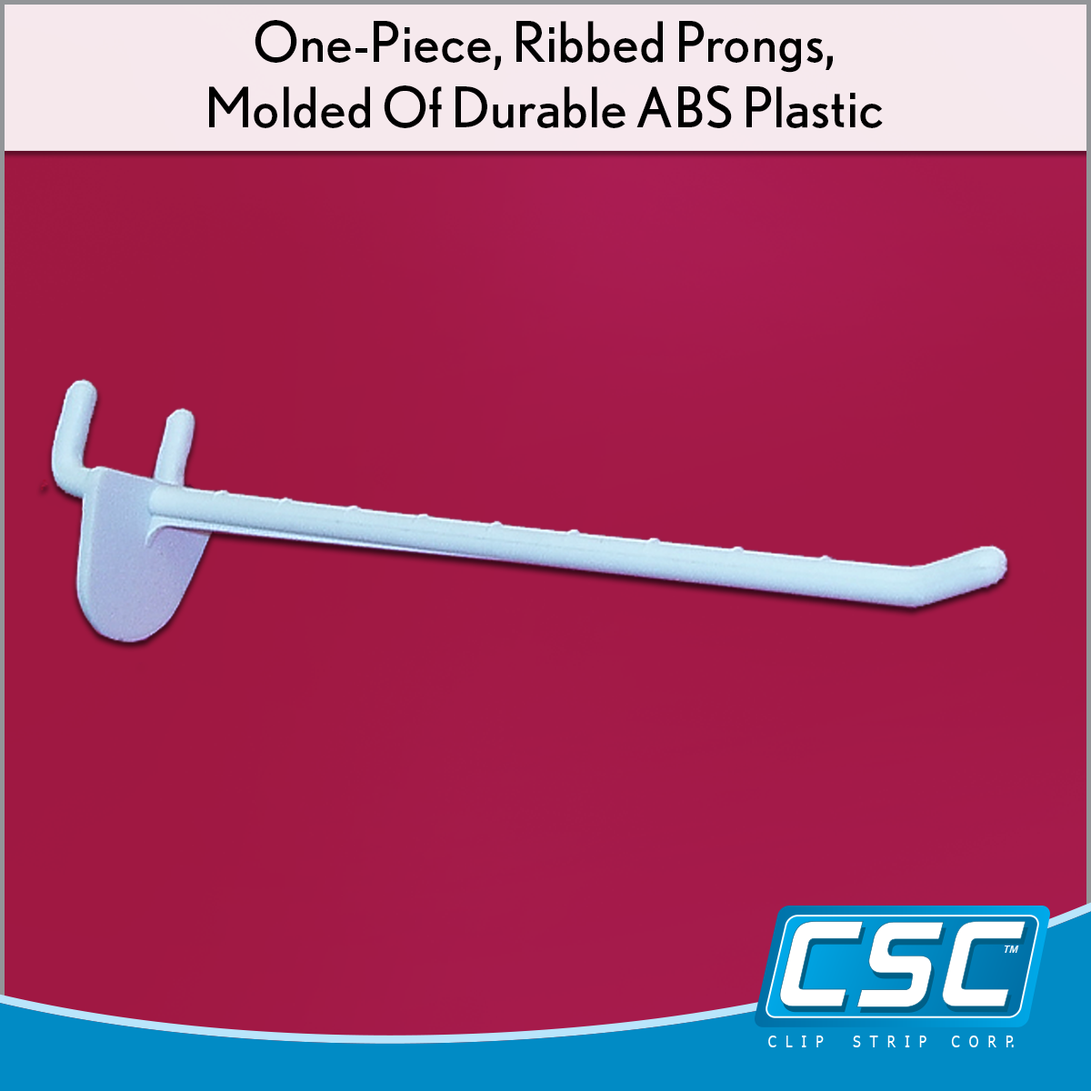 Peg Board and Slatwall Hooks - Plastic, 8 long, Retail Product