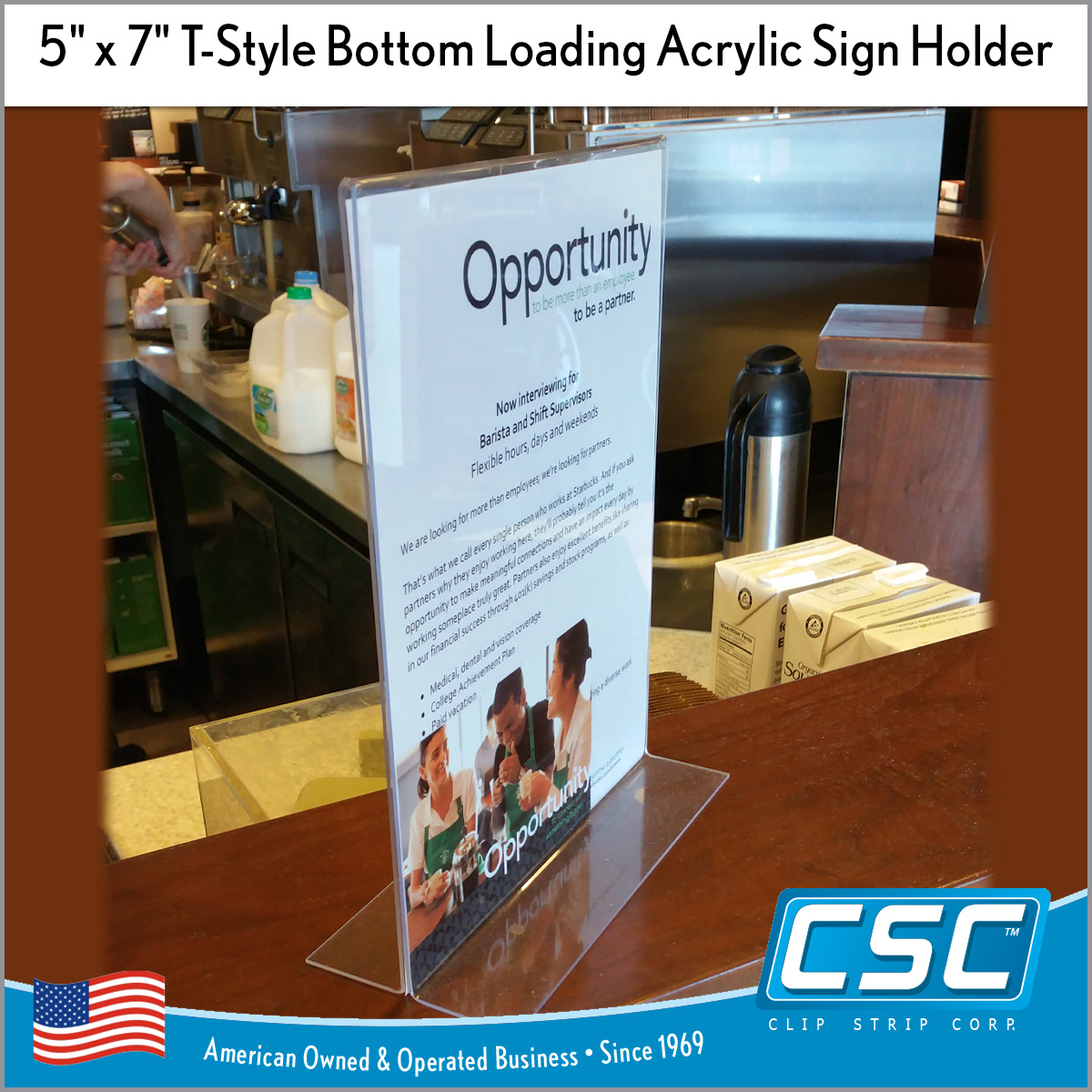Metal Sign Holders: 5 X 7 Acrylic Countertop Sign Holder with Metal Stand