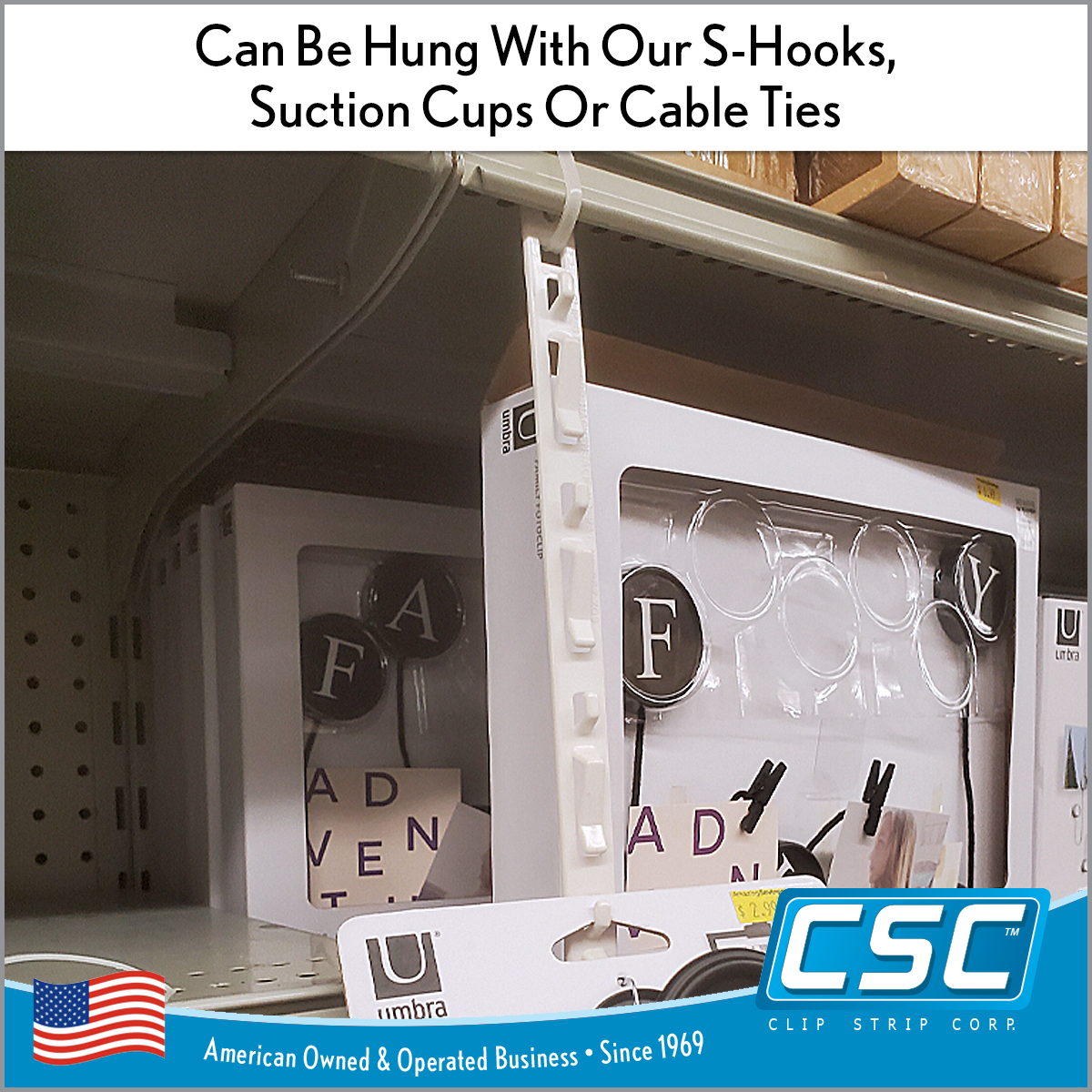 Hanging Retail Strip Suction Cups, Adhere Metal Clipper Merchandisers to  Glass, In-Stock