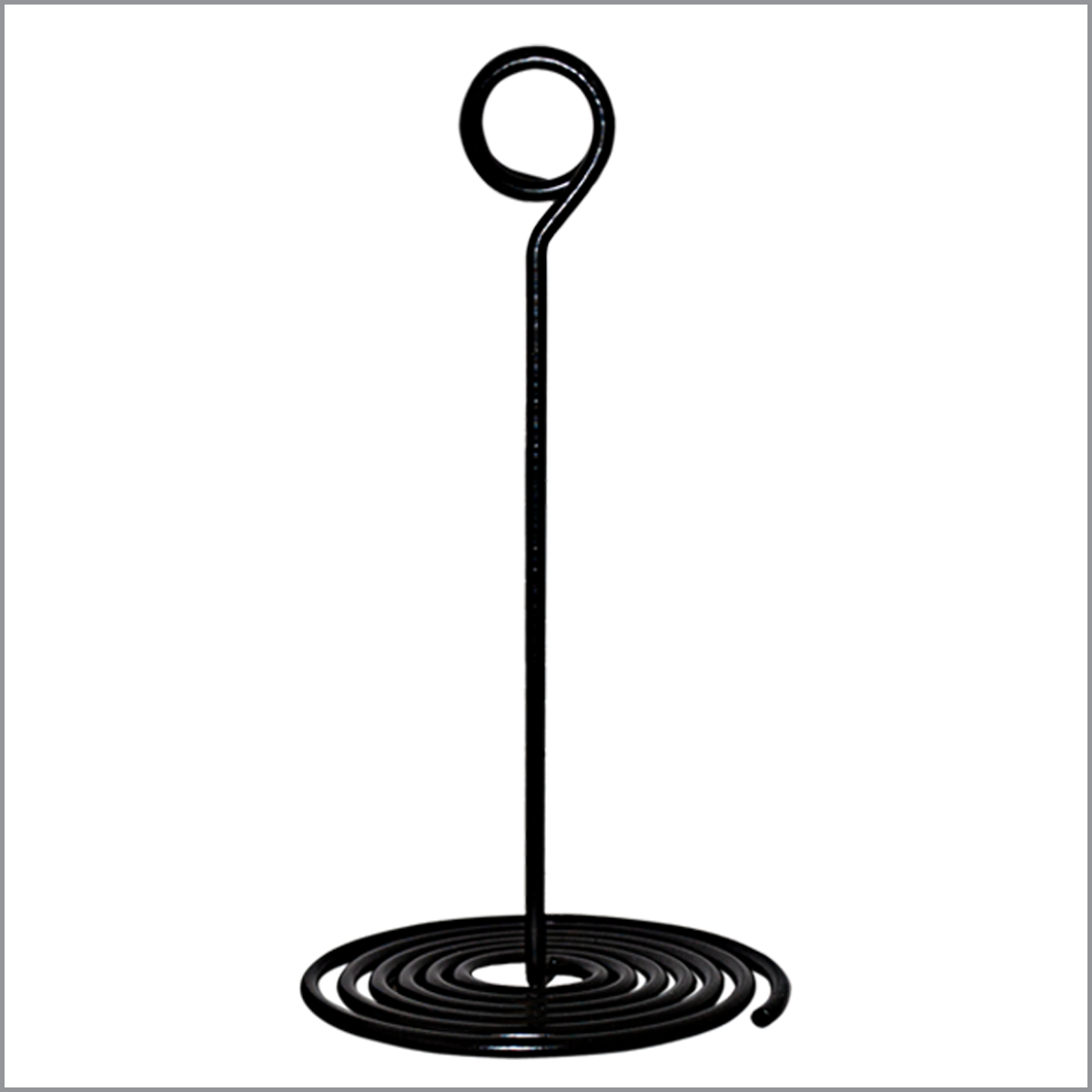 Spiral Base Wire Card Sign Holder, Black, 5 Tall, Countertop Sign Holder