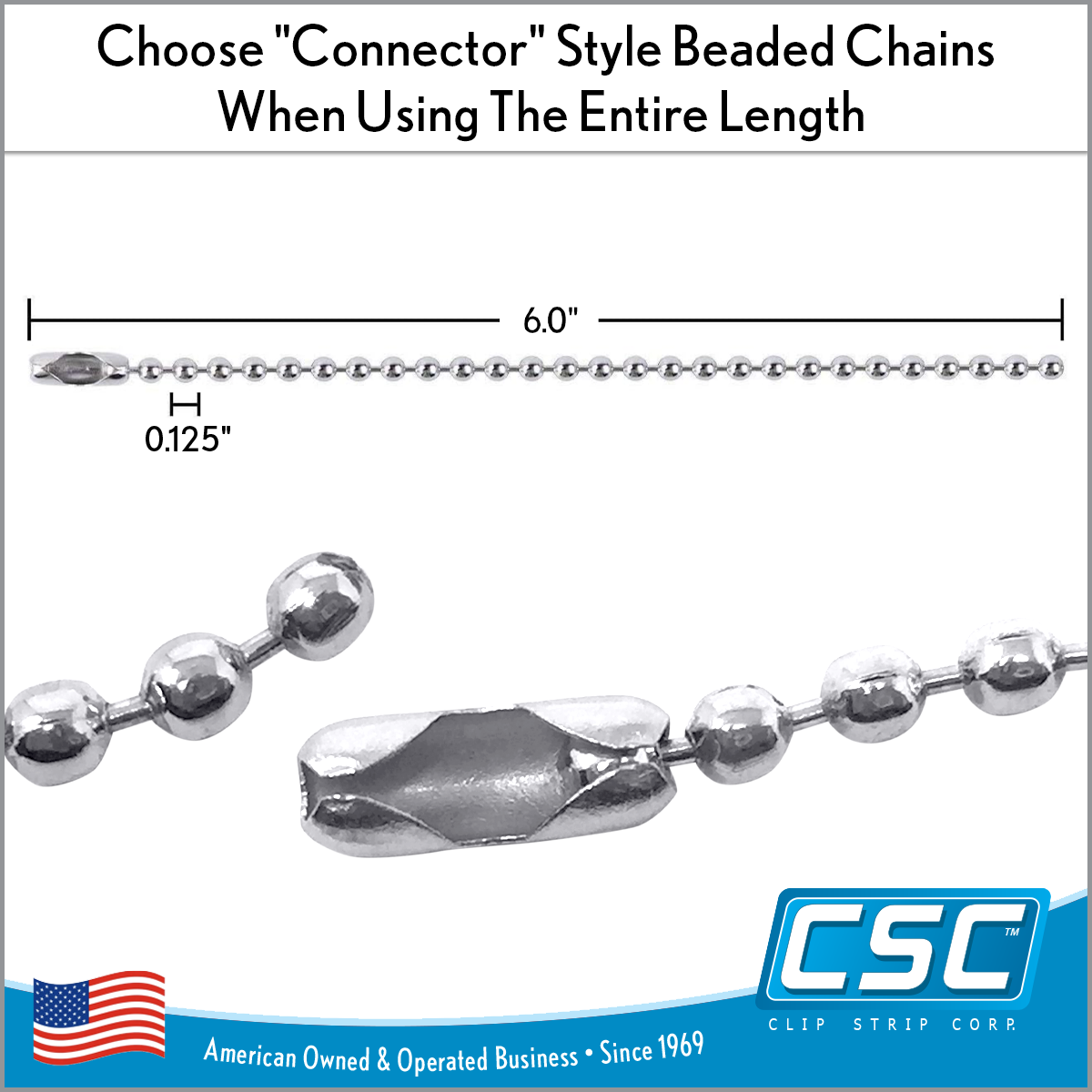 6 Nickel Plated Brass Ball Chain Connectors