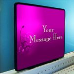 black metal sign frame with base, 14 inches wide x 11 inches tall, MMS-1114