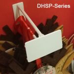 White corrugated power panel hooks with scan plate, Available in 4", 6" & 8", DHSP-Series