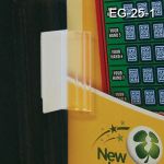 Strong 1"x 1" gripper sign holder, with adhesive mount, holds signs in vertical or on flat horizontal. EG-25-1