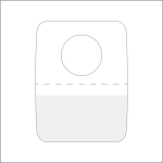 1" x 1-5/16" Round Hole Hang Tabs - Clear Adhesive - Plastic, ETR-14