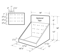 18.125" Wide Pegable Counter Display, PCT-1812