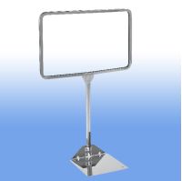 11" Wide x 7" High Chrome Sign Frame with 10" stem height, PCSF-711-10