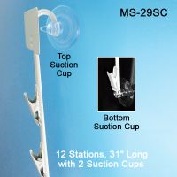 Metal Merchandising Strip, 12 Stations, with Suction Cups, MS-29SC