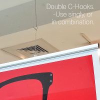 12 inch double c hookk ceiling sign holder, DBC-12