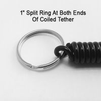 Coiled Tether lanyard with Split Ring ends, SLT-001-1