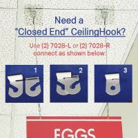 closed end metal ceiling hook, 7028L