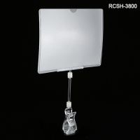 roto clip on sign holder with extended stem, and print protector, RCSH-3800