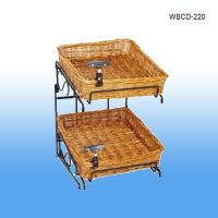 Wicker Basket Counter Display, 2 Baskets, Product merchandising, WBCD-220