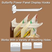 Corrugated Power Panel Butterfly Display Hook, White, 7" long, BFH-327