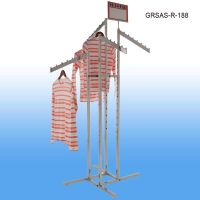 Garment Rack with 4 Slanted Arms and Square and Rectangular Tubing, 8 balls per arm, GRSAS-R-188