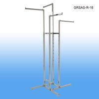 Garment Rack with 4 Straight Arms and Square & Rectangular Tubing, Chrome, GRSAS-R-16