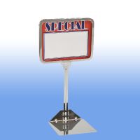 7" wide x 5.5" tall sign holder, with 10" stem, Chrome, PCSF-57-10
