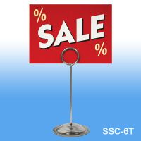 6.0' Tall Stainless Steel Sign & Card Holder, SSC-6T