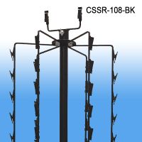 Black Floor Standing Clipper Spinner Display, 108 Clips, CSSR-108-BK