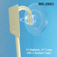 Metal Clip Strip® Merchandising Strip, 12 Hook Stations, with Suction Cups, MS-29SC