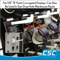 4" Corrugated Power Panel Display Hooks - Plastic, CP-4, always in stock and ready to ship, by Clip Strip®