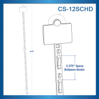 Clip Strip® Merchandising Strip, with 12 Stations and Suction Cups & Header, CS-12SCHD