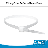 Cable Tie, 8" Long, 40 Pound Rated, ECT-8