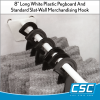 Clip Strip Corp. 8" Peg Board and Slatwall Hooks - Plastic, PBH-8