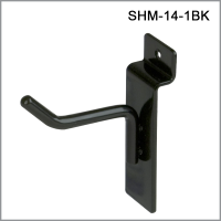 1" Long Metal Slatwall Hooks, 1/4" Diam, SHM-14-1BK, by Clip Strip®