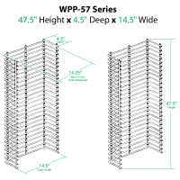 Wire Power Panel Wing, Dimensions, WPP-57BK