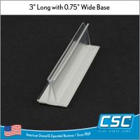 Clip Strips® pvc sign holder, 3" long, flush or flag, wall mount or countertop, item #773-3