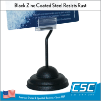 Sturdy Black Weighted Base European - Style Sign Holders, 3.5", CHS-3, by Clip Strip Corp.