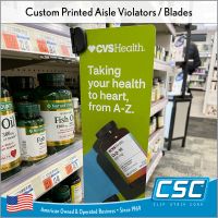 Affrable CUSTOM PRINTED Aisle Violators / Blades, CPAVB
