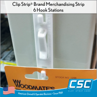 Clip Strip® Merchandising Strip, 6 Hooks, No Tape, CS-6NT