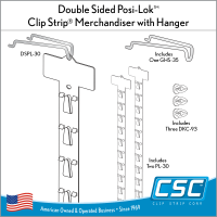 Double sided flag position plastic clip strip, DSPL-30