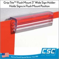 3 Inch Long, Grip Tite™ Flush Mount Sign Display Holder, EG-17-3, by Clips Strip Corp.