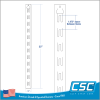 Clip Strip® Brand Econo Strips™ Heavy Duty, 12 Hooks, 23" Long, with Tape. Can also be hung with a hook, ES-12