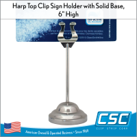 Harp Clip Top Assures Firm Grip, Item# HPH-16, Countertop Sign Holder, by Clip Strip Corp.