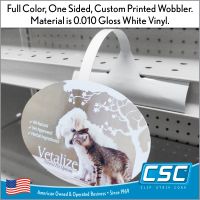 oval shaped wobbler, shelf dangler, OSW-1122, by Clip Strip Corp.