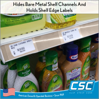Custom Color price channel shelf strips for retail display, PCHS-48-010-TN, by Clip Strip Corp.